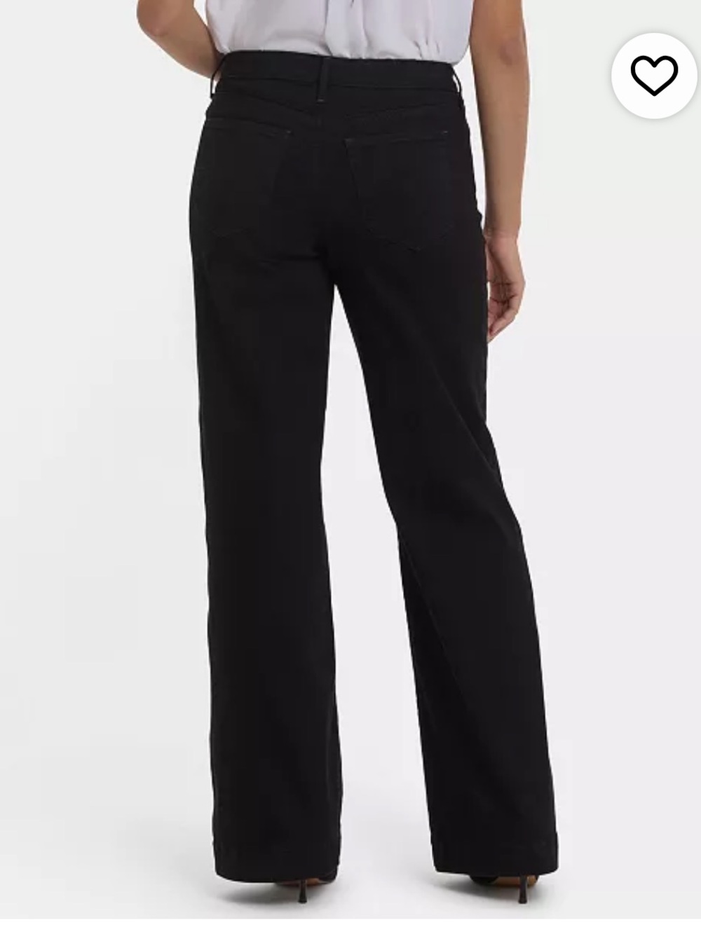 NYDJ Teresa Black Wide-Leg Jeans with Front Patch Pockets - Picture 2 of 16